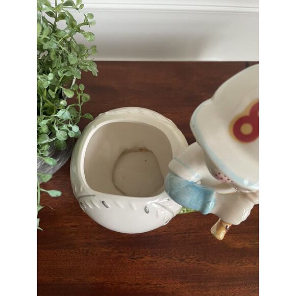 Vintage Lefton The Slugger Boy With Bat Ceramic Planter Baseball - Picture 3 of 6